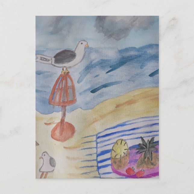 Seagulls On The Beach Postcard (Front)