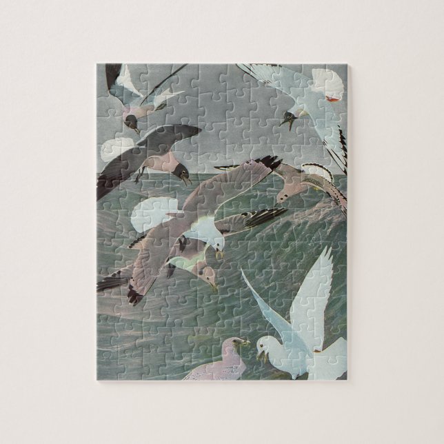 Seagulls Over Ocean Waves by Louis Agassiz Fuertes Jigsaw Puzzle (Vertical)