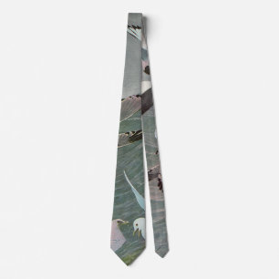 Seagulls Over Ocean Waves by Louis Agassiz Fuertes Tie