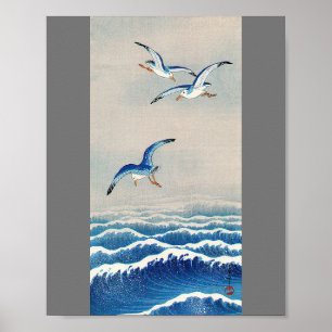 Seagulls over the Waves, Watanabe Seitei Poster