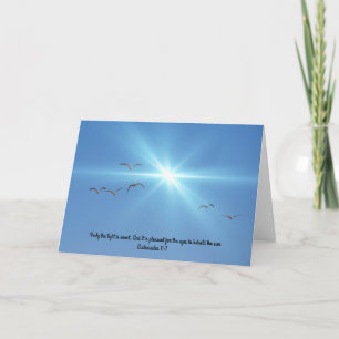Seagulls Sun Scripture Note Card Ecclesiastes 11:7