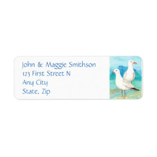 Seagulls - watercolor bird - Address