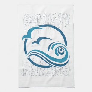 Seagulls Waves Sea Kitchen Towel