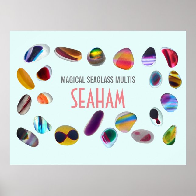 Seaham Sea Glass Multis Poster (Front)