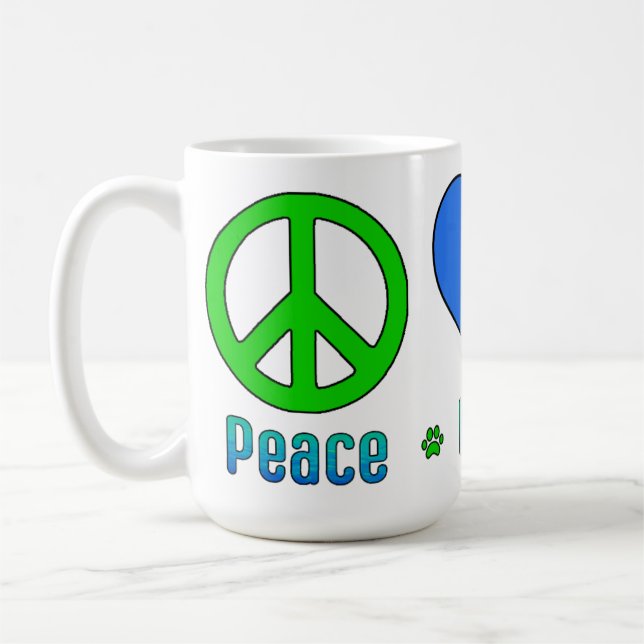 Seahawks Blue Green Peace Love BBG Mug (Left)