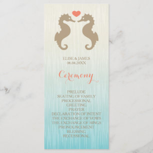 Seahores in Love Mariage Ceremony Programme