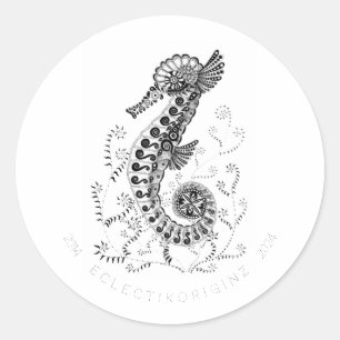 Seahorse 10 Year Classic Round Sticker