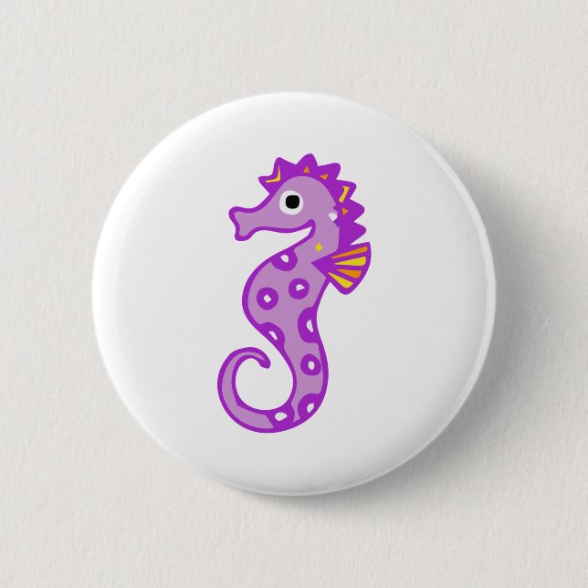 Seahorse 2 Inch Round Button (Front)