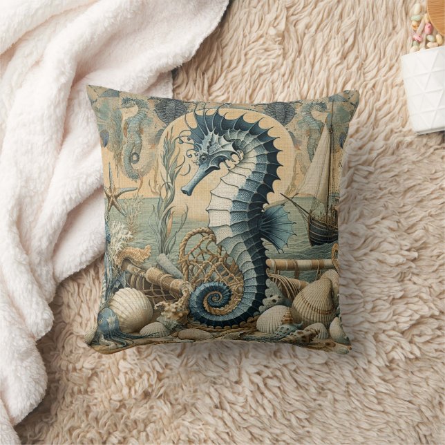 Seahorse  3 throw pillow (Blanket)