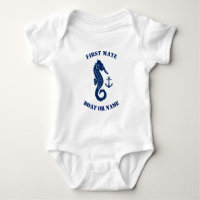 Seahorse Anchor First Mate Boat or Name Navy White
