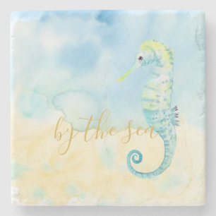 Seahorse and Starfish   Stone Coaster