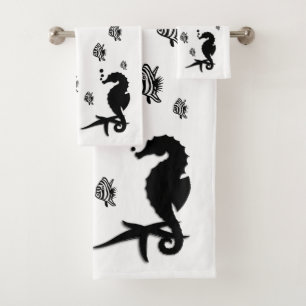 Seahorse and Tiger Fish Bath Towel Set
