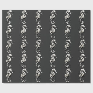 Seahorse art wrapping paper