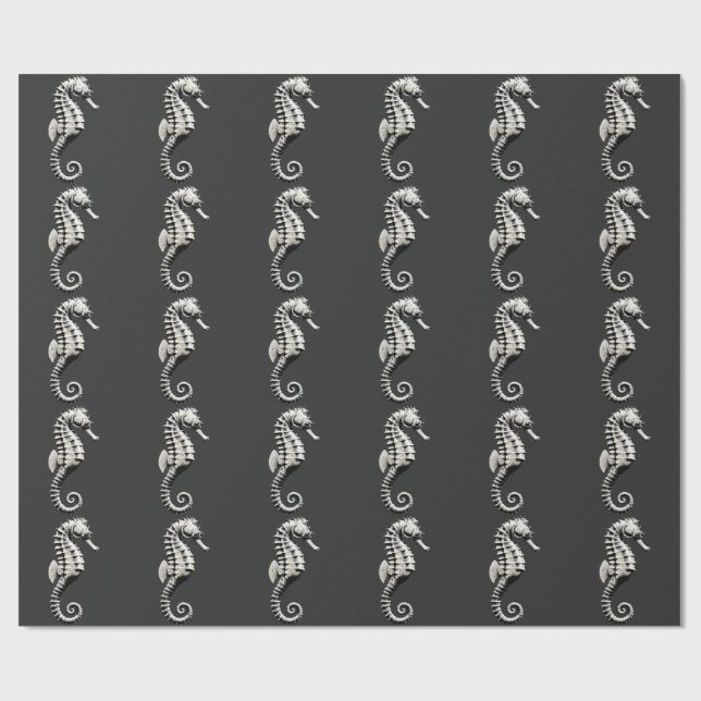 Seahorse art wrapping paper (Flat)
