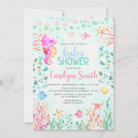 Seahorse Baby Shower Invitation