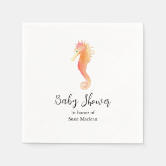 Seahorse Baby Shower Napkin