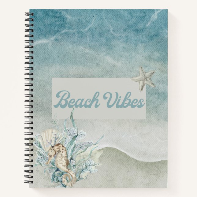 Seahorse Beach Thème Carnet Spiral (Devant)