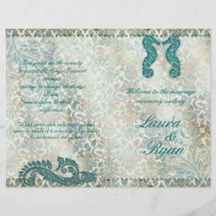 Seahorse Beach Wedding Programme Circulaire