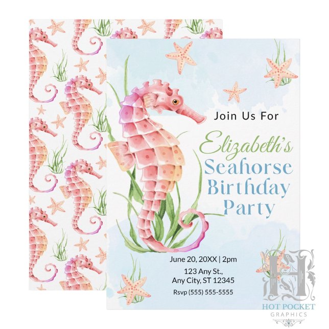 Seahorse Birthday Invitation (Creator Uploaded)