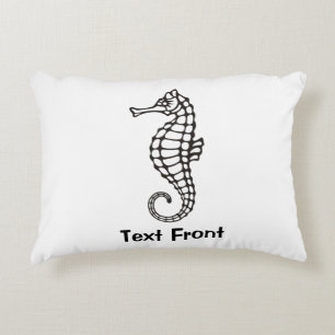 Seahorse Black Accent Pillow
