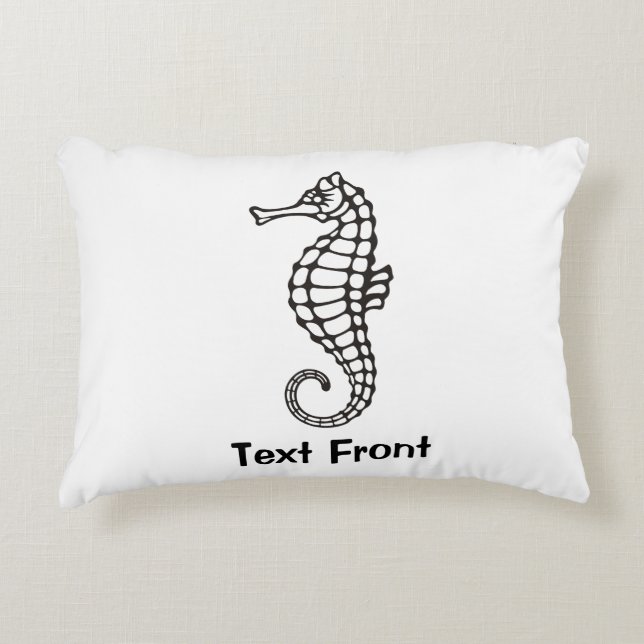 Seahorse Black Accent Pillow (Front)