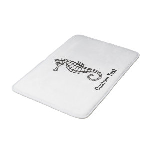 Seahorse Black Bath Mat