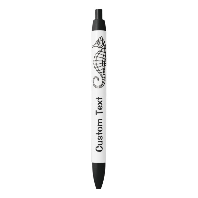 Seahorse Black Black Ink Pen (Front Vertical)
