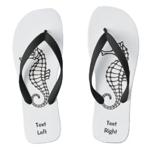 Seahorse Black Flip Flops