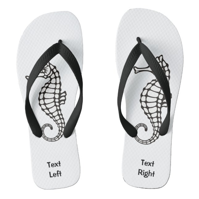 Seahorse Black Flip Flops (Footbed)