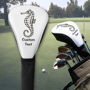 Seahorse Black Golf Head Cover