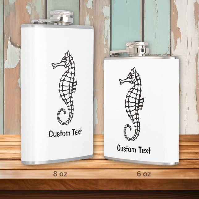 Seahorse Black Hip Flask (Creator Uploaded)