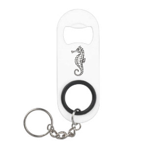 Seahorse Black Keychain Bottle Opener