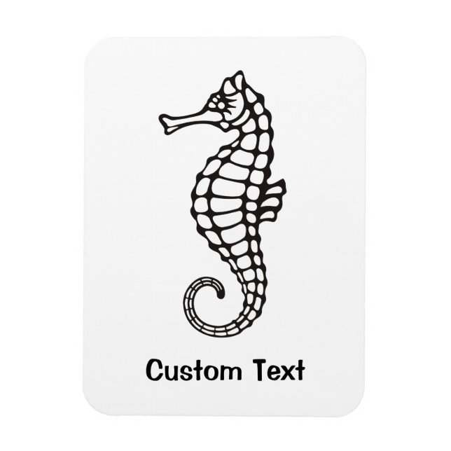 Seahorse Black Magnet (Vertical)