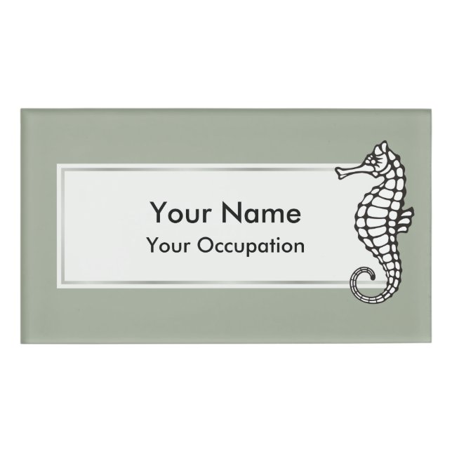 Seahorse Black Name Tag (Front)