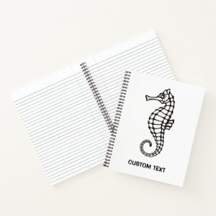 Seahorse Black Notebook