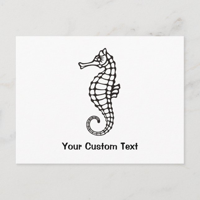 Seahorse Black Postcard (Front)
