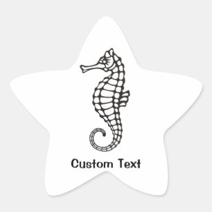 Seahorse Black Star Sticker