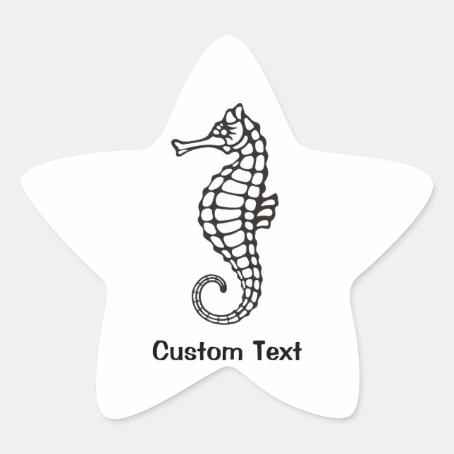 Seahorse Black Star Sticker (Front)