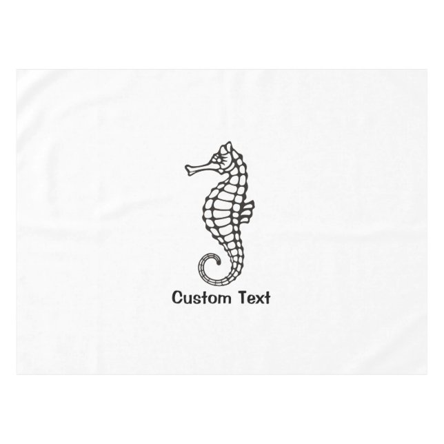 Seahorse Black Tablecloth (Front (Horizontal))