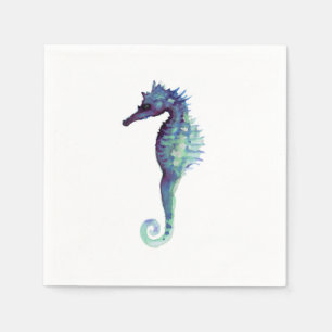 Seahorse blanc serviettes en papier décoratif viol