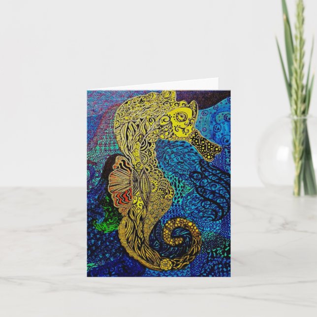 Seahorse blank notecards customize it (Front)