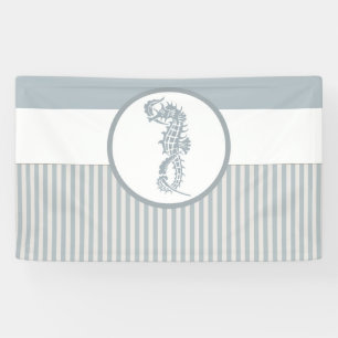 Seahorse Blue Classic Nautical Elegant Banner
