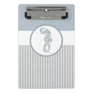 Seahorse Blue Classic Nautical Elegant Mini Clipboard
