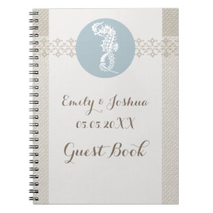 Seahorse Blue Classic Nautical Elegant Notebook