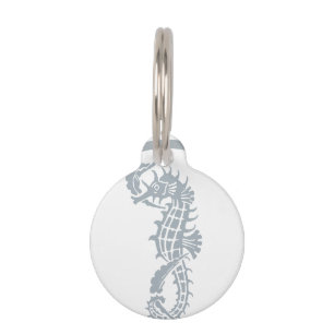 Seahorse Blue Classic Nautical Elegant Pet Tag