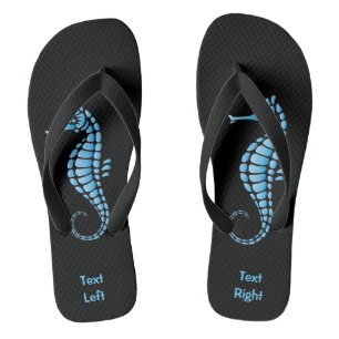 Seahorse Blue Flip Flops