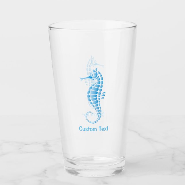 Seahorse Blue Glass (Front)