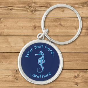 Seahorse Blue Keychain