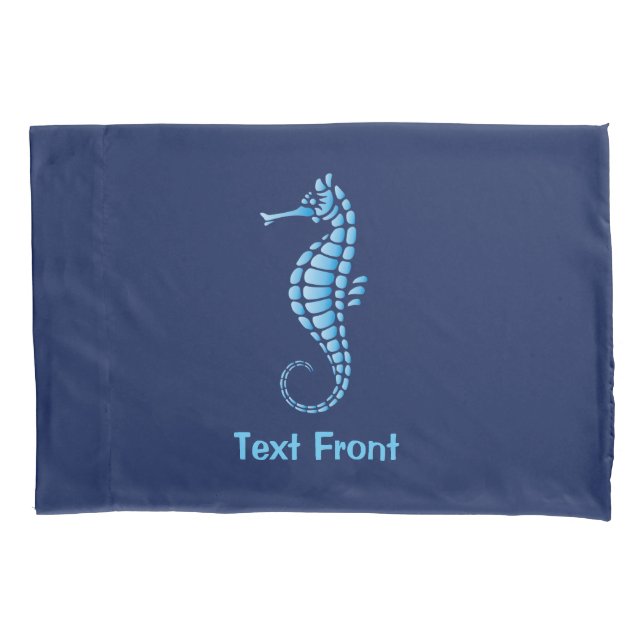 Seahorse Blue Pillowcase (Front)