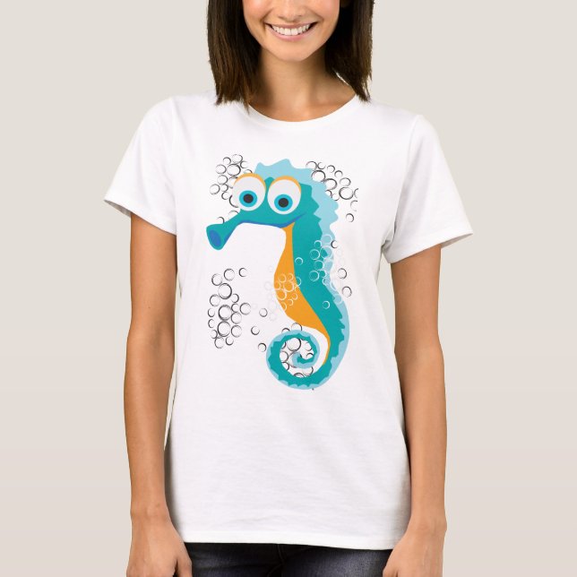 Seahorse bubbles T-Shirt (Front)